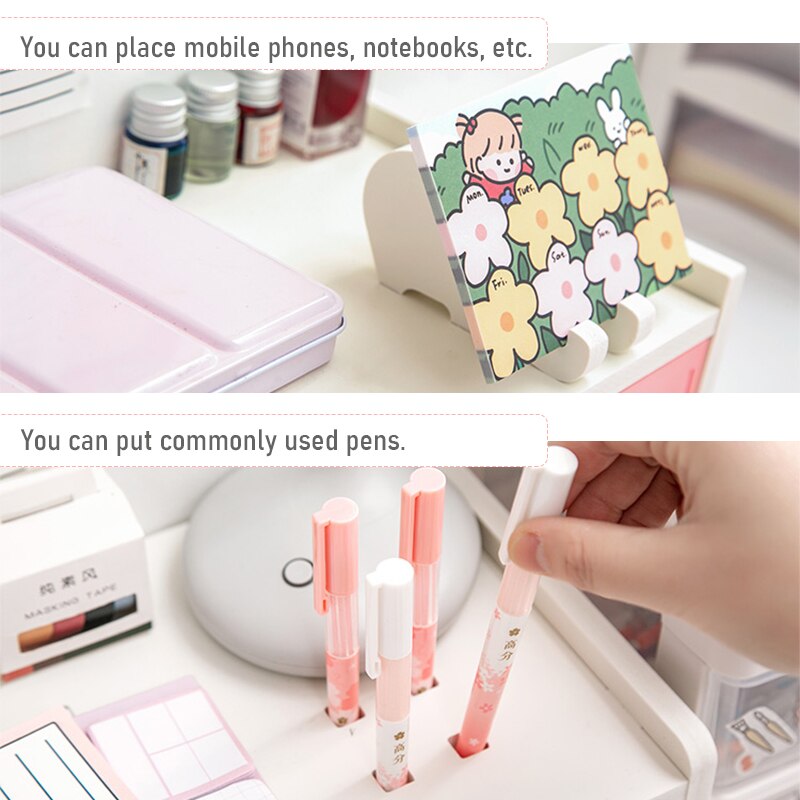 Desktop Computer Monitor Increase Rack Office Laptop Stand Dormitory Bedroom PVC Wooden Table Shelf Desktop Storage