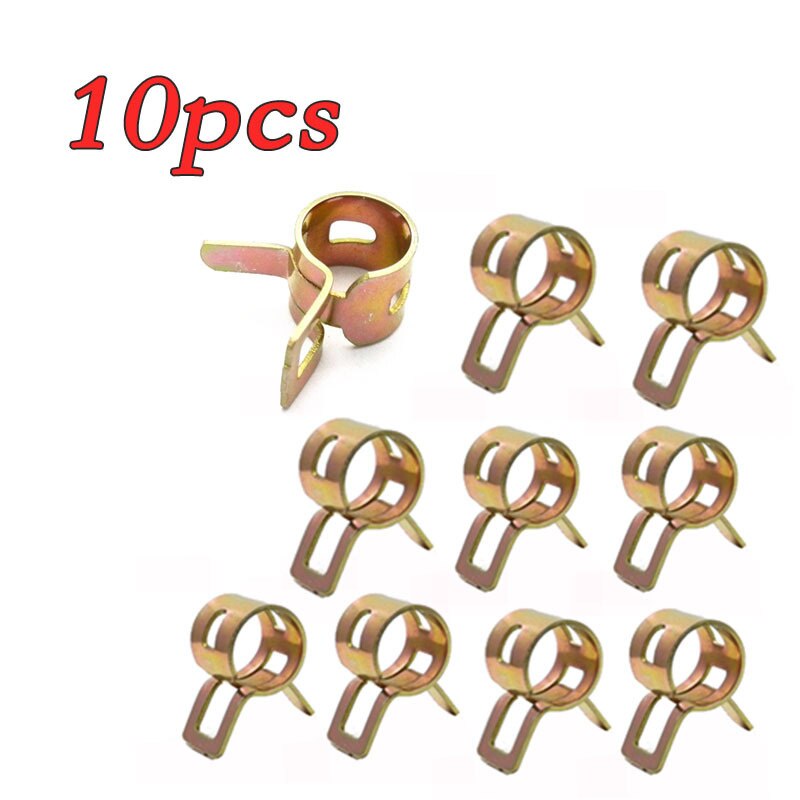 10pcs 9mm-11mm Car Fuel Line Hose Tubing Water Pipe Air Tube Spring Clips Clamps for Motorcycle Scooter Vehicle ATV Go Kart: Default Title