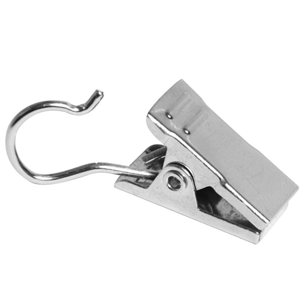 20pcs Curtain Clip Anti Rust With Hook Window Replacement Part Home Hotel Decoration Art Drapery Diaplay Bedroom Stainless Steel