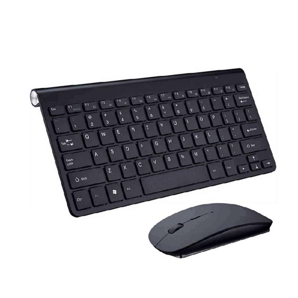 Mini trådløst tastatur bluetooth tastatur og mus kan brukes til driftsselskaper, familieturer, egnet for pc-tastaturer: Svart
