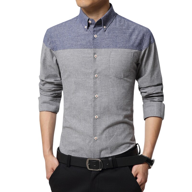 Neue lässig Männer Shirt Hemd Homme schlank passen Kleid Hemden Lange-Ärmel Sozial Hemd Plus Größe MC243