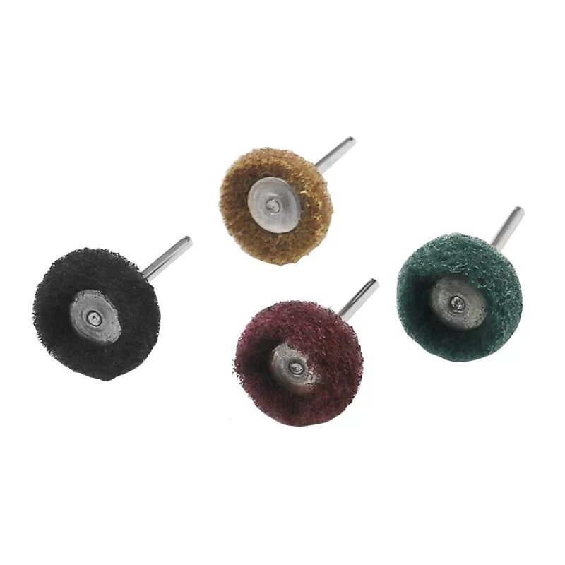 40/80pcs Mini Brush Scouring Pad Abrasive Wheel Nylon Fiber Grinding Sanding Head Buffing Polishing Wheel 1"25mm Set For Dremel