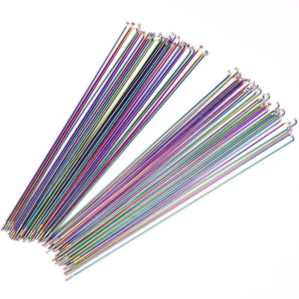 Szprycha rowerowa próżni 304 ze stali nierdzewnej Pating Rainbow 26/27.5/29 Cal rower górski/rower szosowy 6g klucz do szprych narzędzie: 263MM X 10pcs