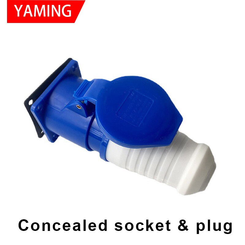 Electric Industrial Appliance Industry Use Plug And Socket 16A 220V 3 Pins Male Female Outdoor Mounted: Conceal mounted