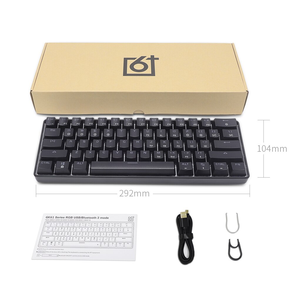 SK61 Gateron Optical red brown Black Blue switch swappable Mechanical Keyboard rgb switch rgb leds type c