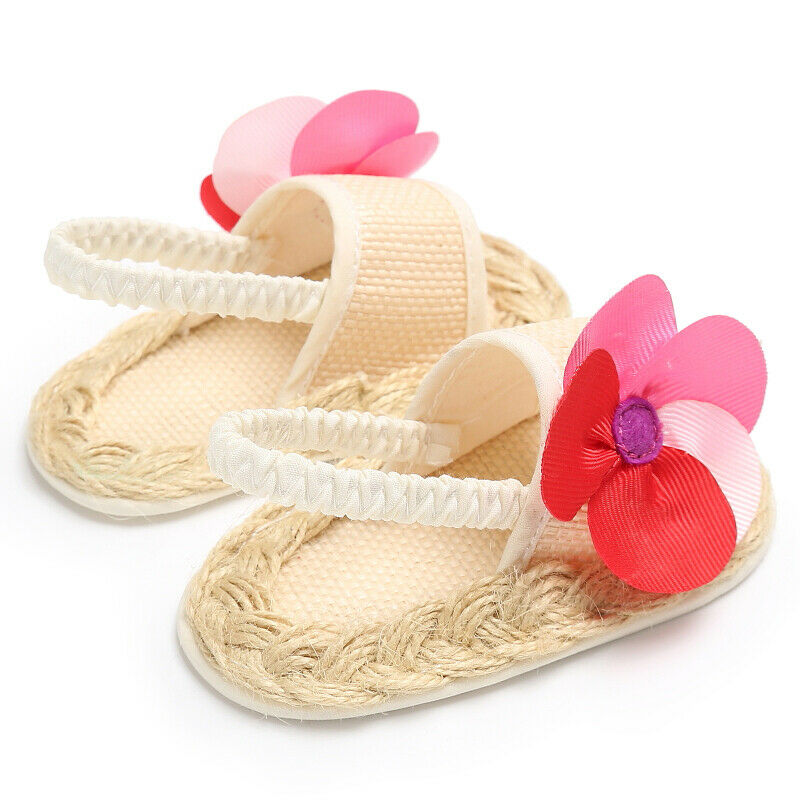 Verano dulce princesa bebé niños niñas sandalias suela de ratán suave zapatos de cuna lindo Floral niño recién nacido zapatos