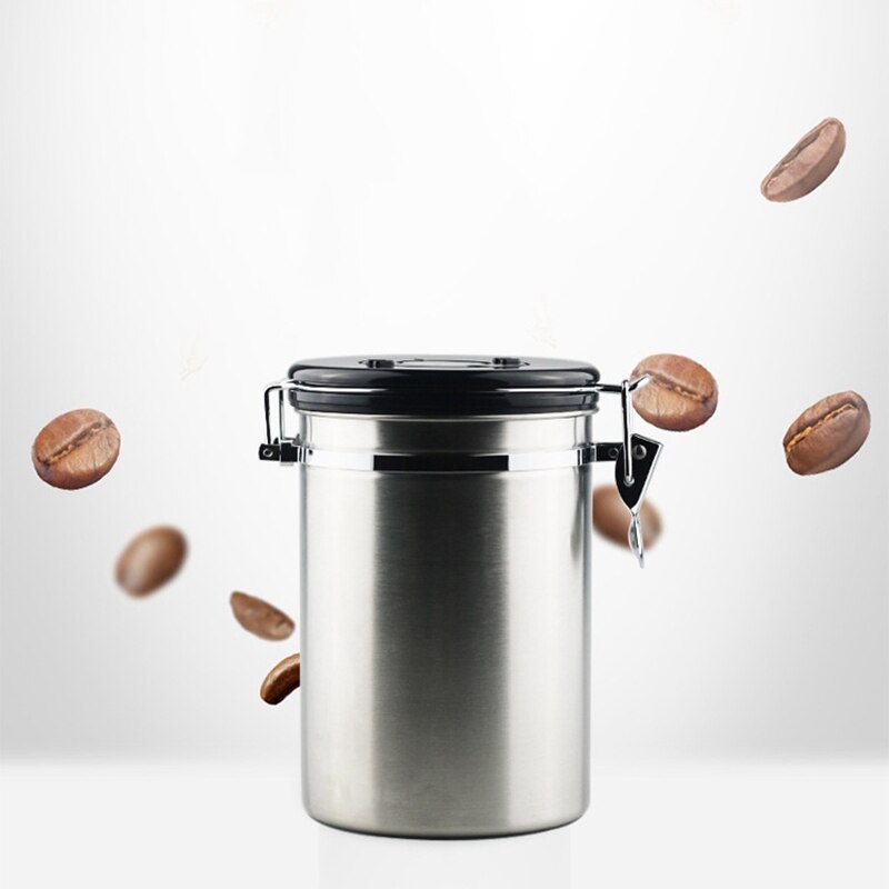 Coffee Storage Container Airtight Stainless Steel Coffee Canister Coffee Bean Container with Valve