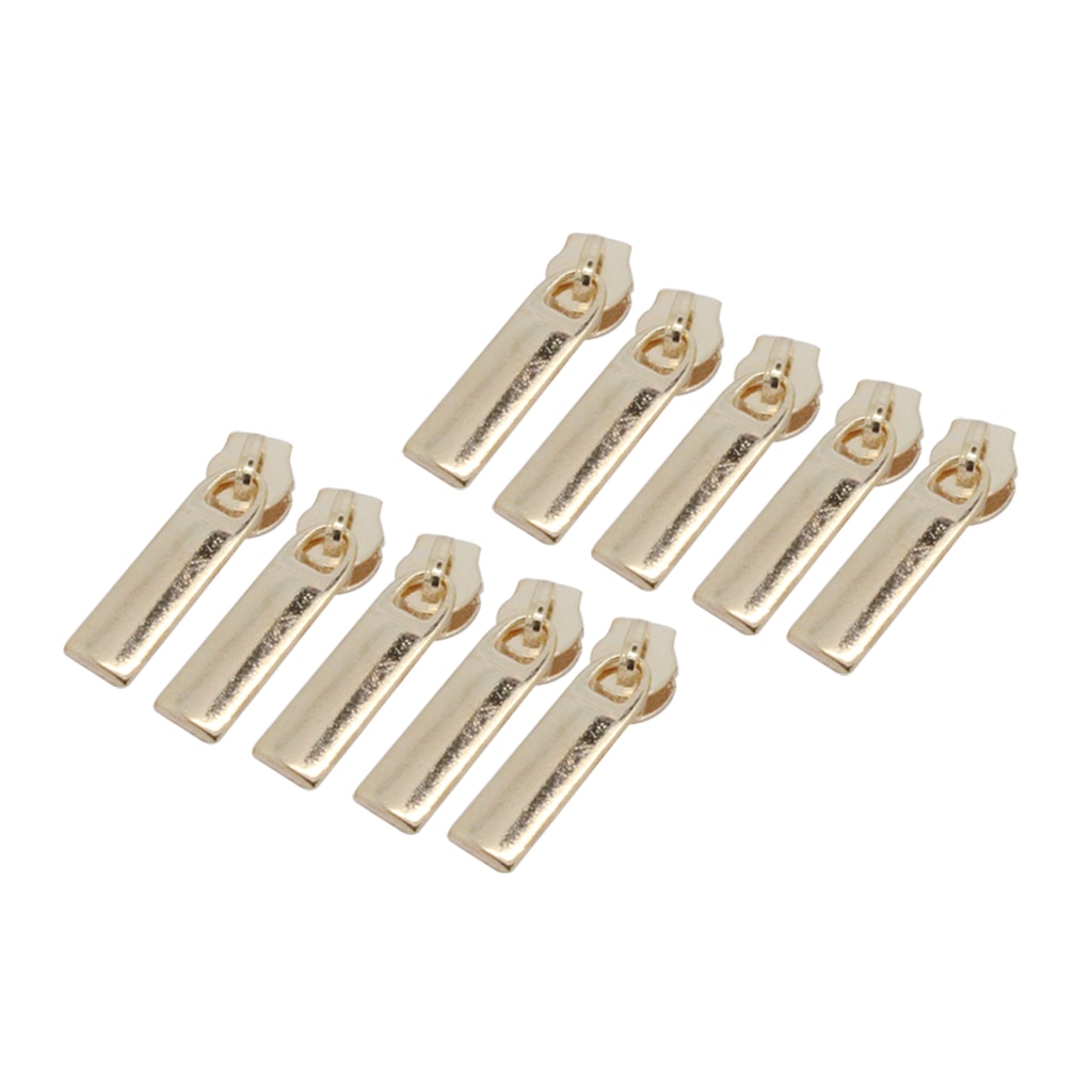 10Pcs Vergulde #3 Fix Zip Puller/Rits Pull Sliders Zip Hoofd Rits Reparatie Instant Kit Verwijderbare rescue Vervanging 7x25mm