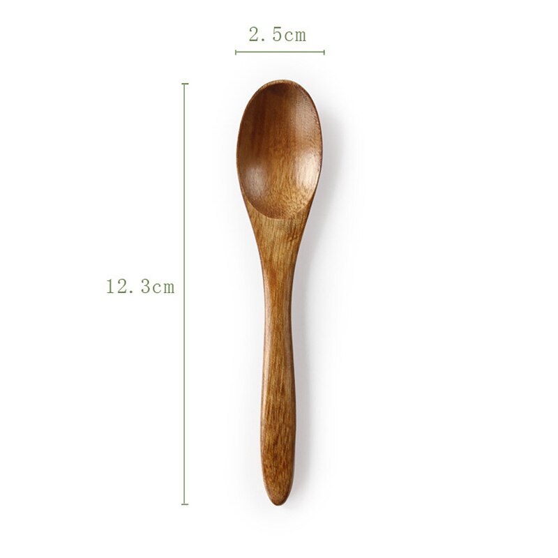 de cuchara de sopa de leche con miel de madera maciza, vajilla de madera con mango largo, cuchara para agitar el café, palo, juegos de accesorios de cocina: 2
