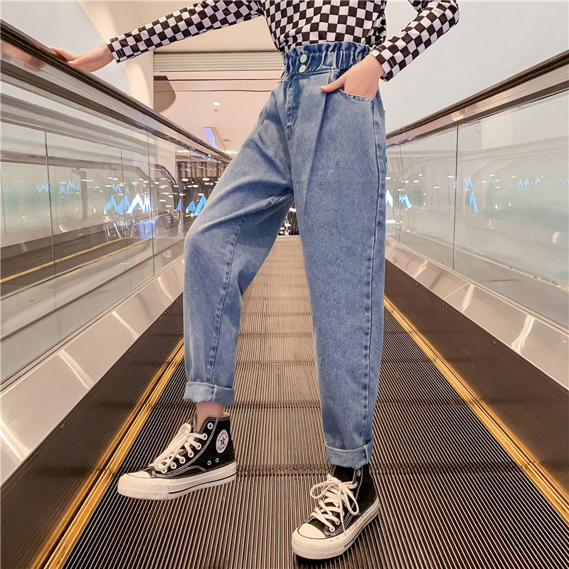 Jeans amples et décontractés pour enfants et adolescentes de 10, 12, 13, 14 ans, pantalons d'école, printemps, automne, 2022