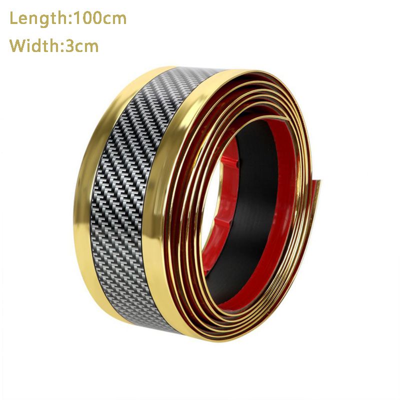 Universal Auto Car Door Protector Rubber Moulding Strip Rubber Threshold Cover Panel Step Protector Sticker Car Styling: 100x3cm   gold