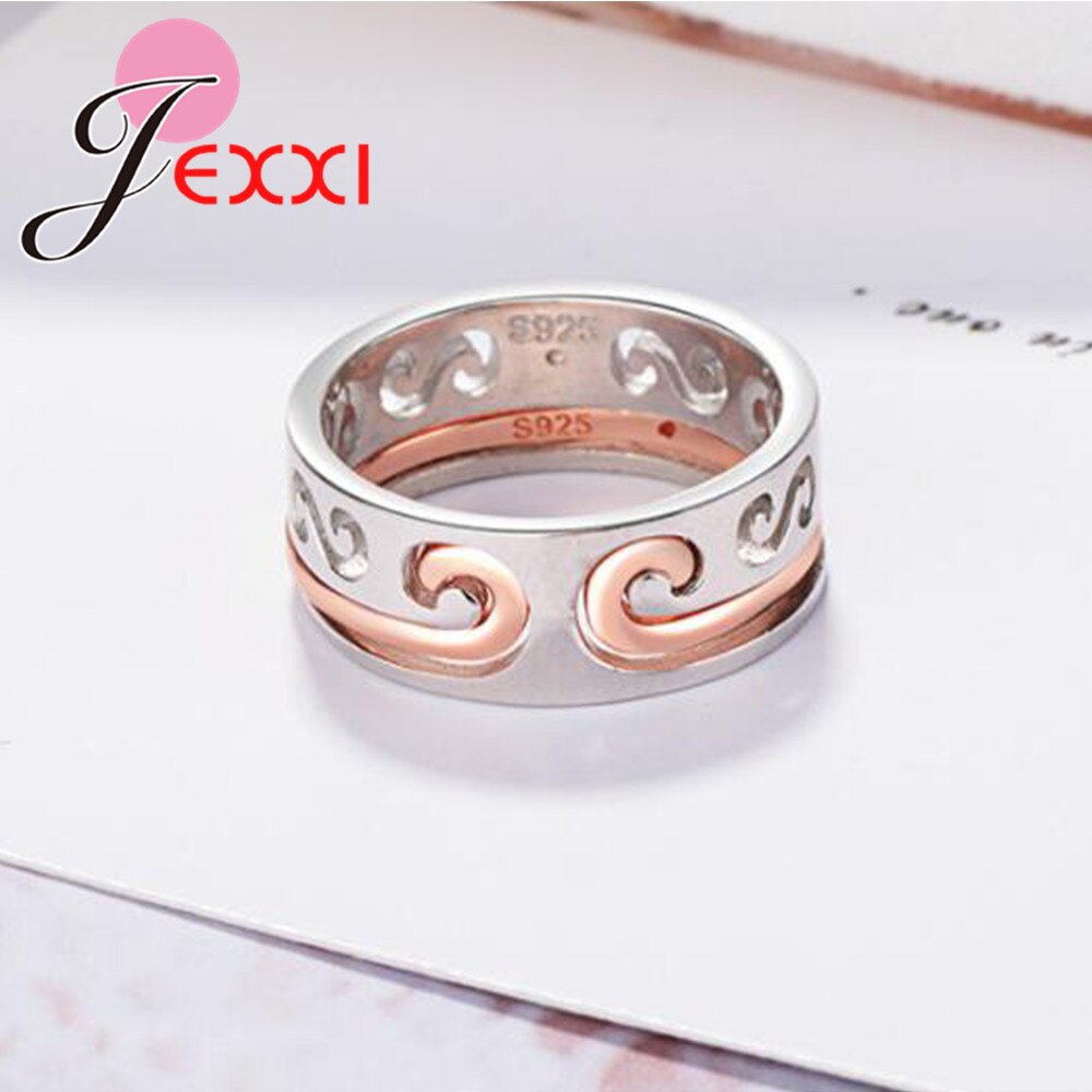 Klassische ringe im sun-wukong-stil, 2 stück, roségoldfarben, 925 aus sterlingsilber, exquisiter schmuck für damen und herren