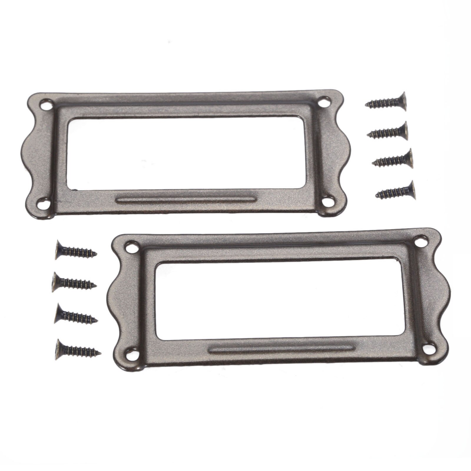 2Pcs Antique Brass Metal Label Pull Frame Handle File Name Card Holder Furniture Hardware For Furniture Cabinet Drawer 64*31mm
