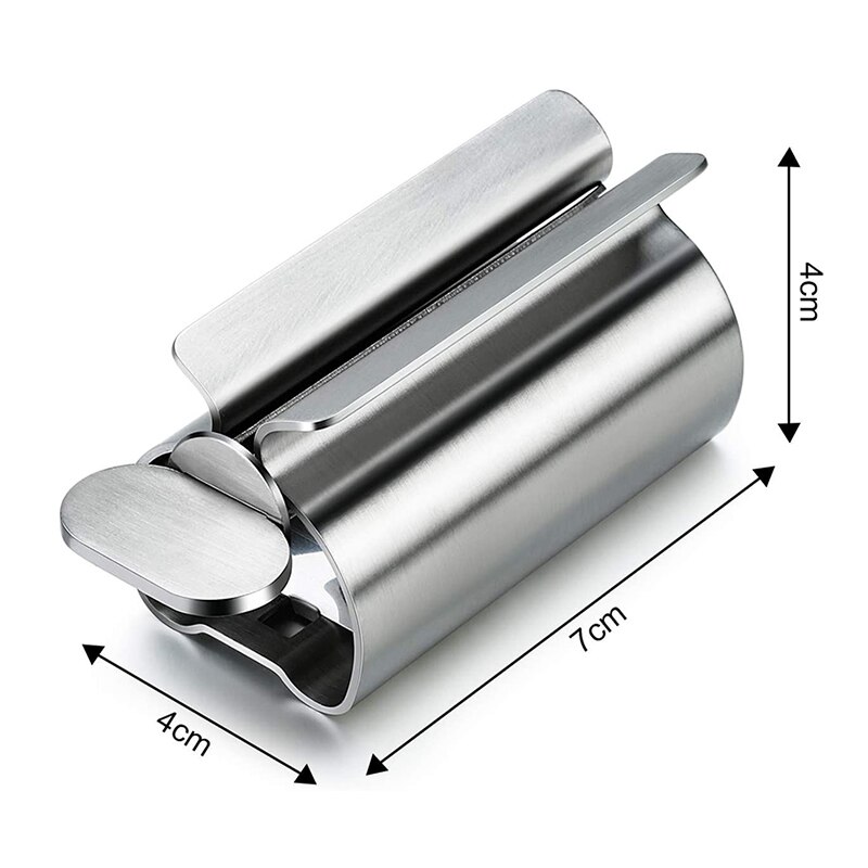 WIKHOSTAR Stainless Steel Toothpaste Squeezer Toothpaste Dispenser Rolling Tube Squeezer Storage Rack Bathroom Accessories Set