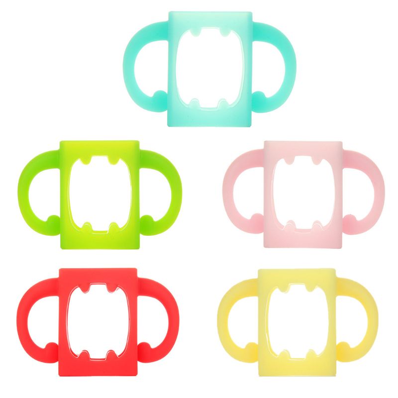 Baby Bottle Universal Handle Soft Silicone Wide Mouth Grip Multicolor Heat Resistant Feeding Bottles Accessories