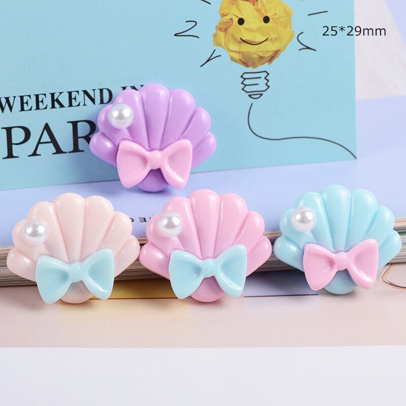 20 stk glitter ocean perle shell harpiks miniaturer diy håndværk kunst boligindretning tilbehør telefon shell patch kunstmaterialer: Skaller 07