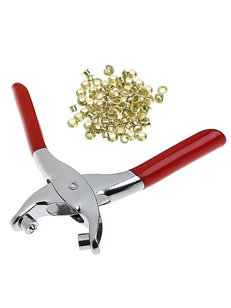 Eyelet Grommet Plier Hole Punch Leather Fabric Canvas Setter Repairing Kit Tool