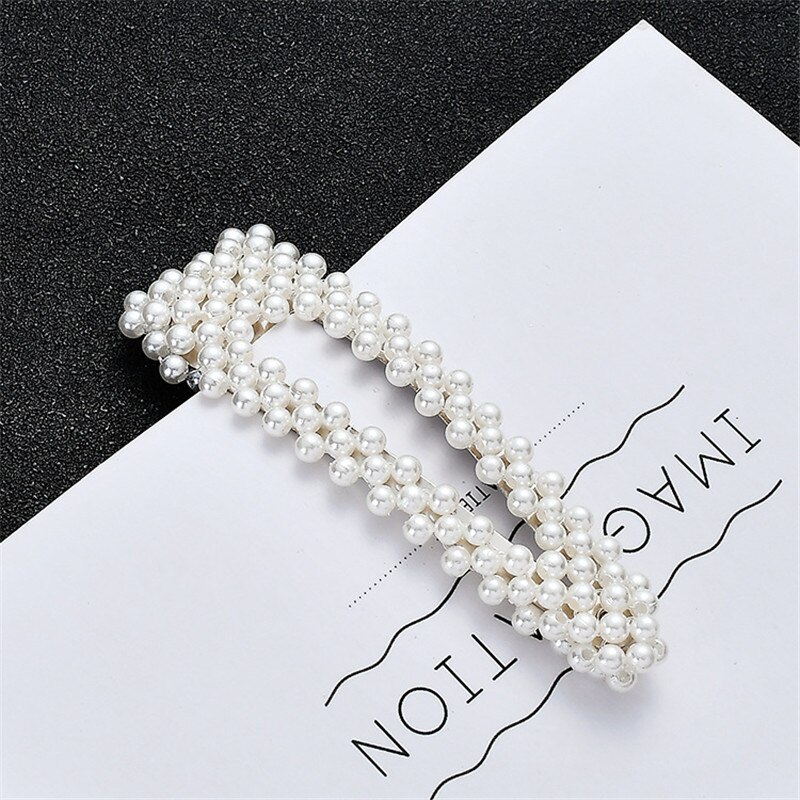 Women Full Pearl Hair Clips Snap Barrette Stick Hairpins Hair Styling Tools Hair Accessories Hairgrip: style 2