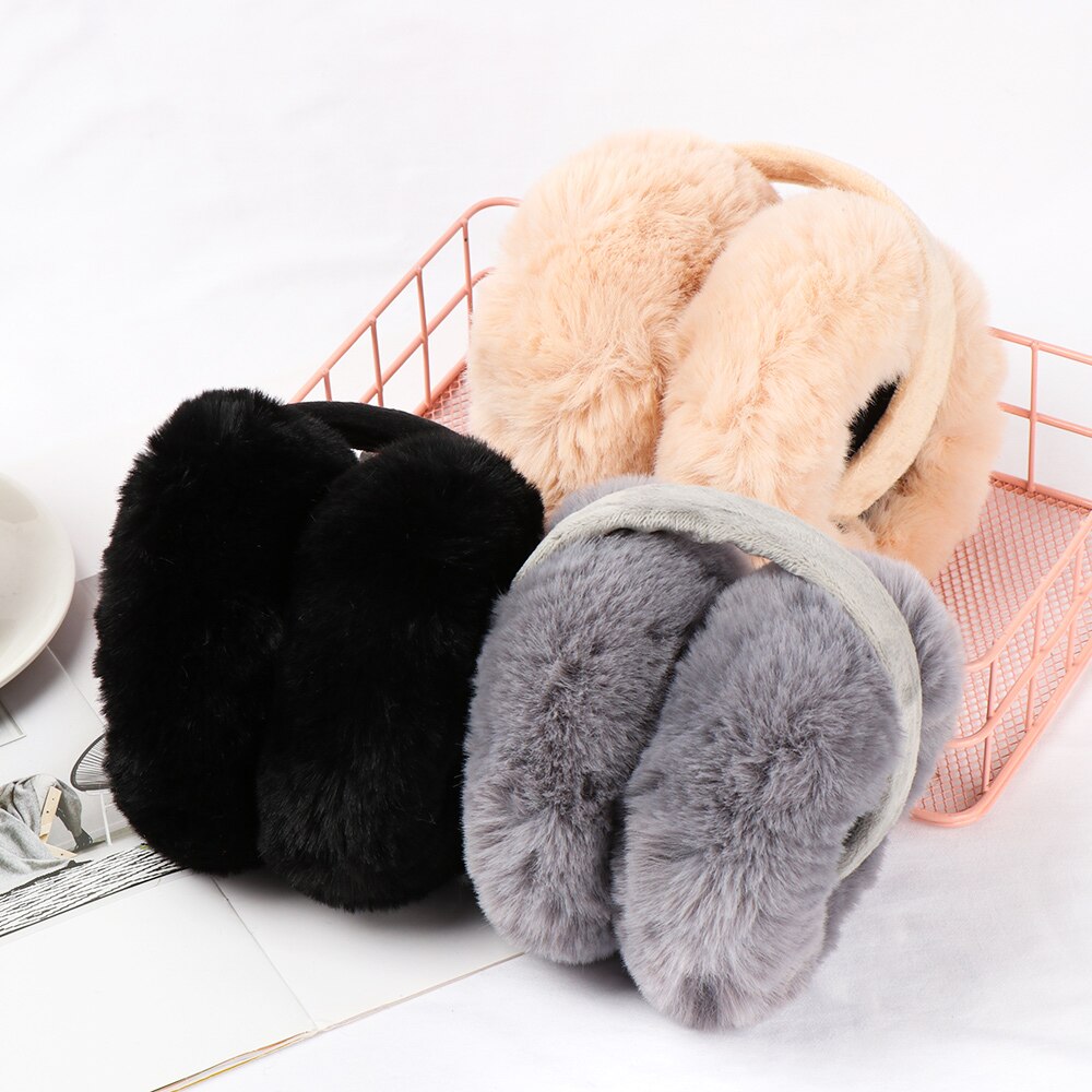 Winter Earmuffs Warm Plush Soft Comfortable Headphone Style Ear-cap Foldable Earflap Ladies Outdoor Anti-Wind Ear Warmer