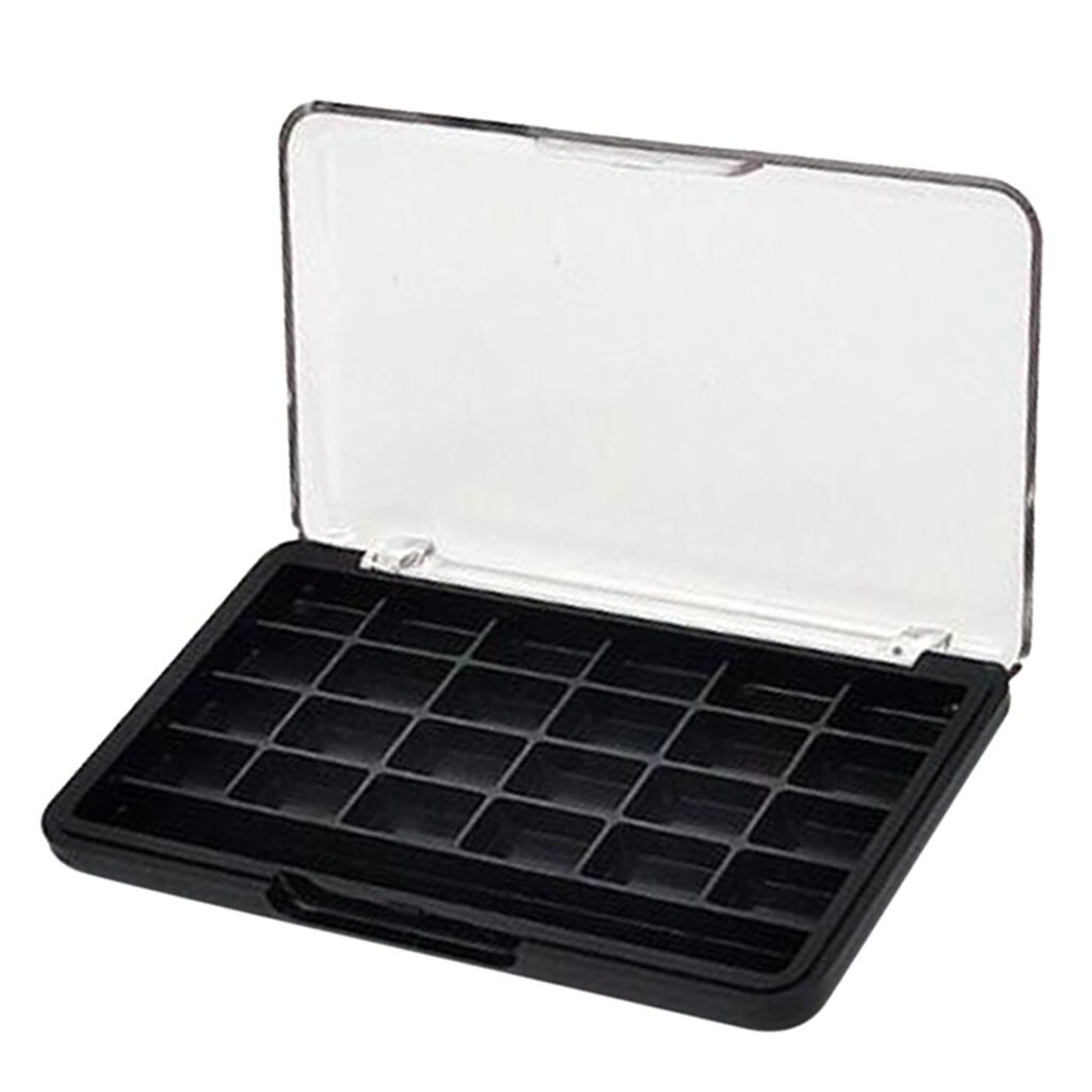 Caja de paleta vacía para maquillaje, lápiz labial, bálsamo labial, sombra de ojos, colorete, 24 rejillas, 3 uds.