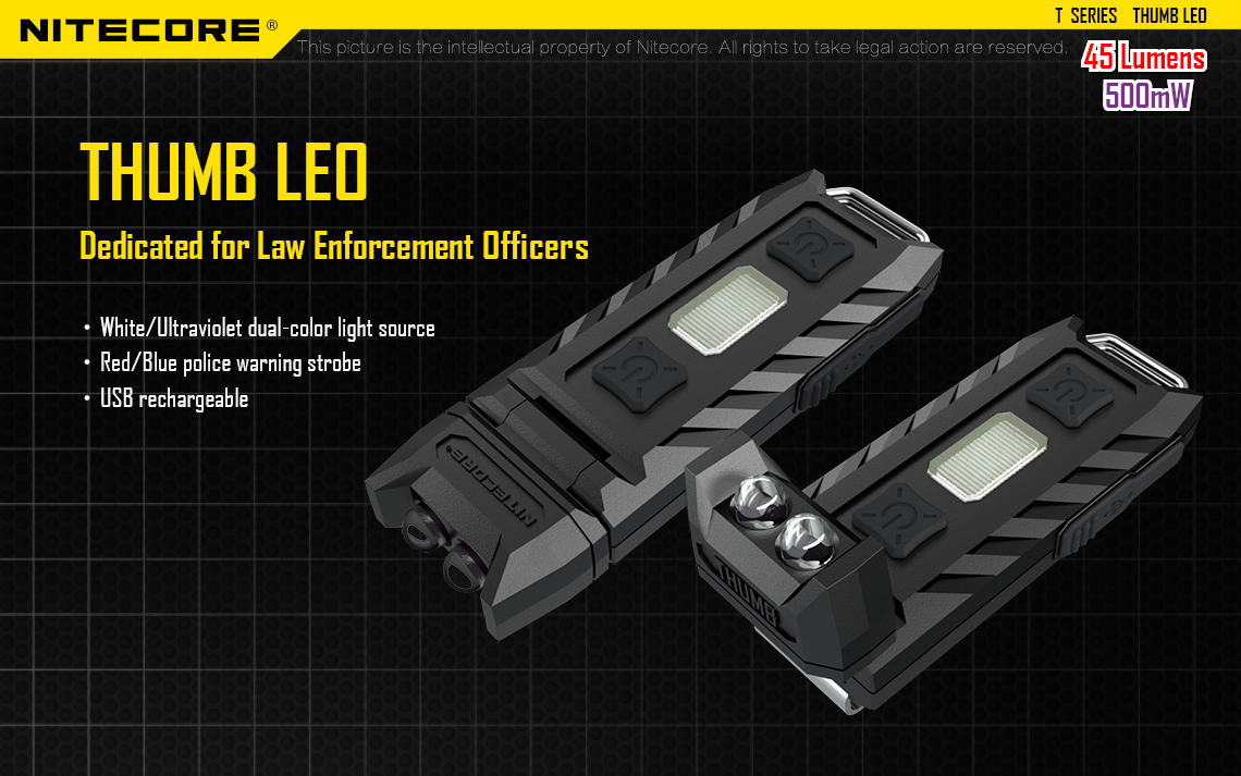 Original nitecore tommelfingerlygte nøgleringslommelygte arbejdslampe camping edc lommelygte vandreture bærbar lys