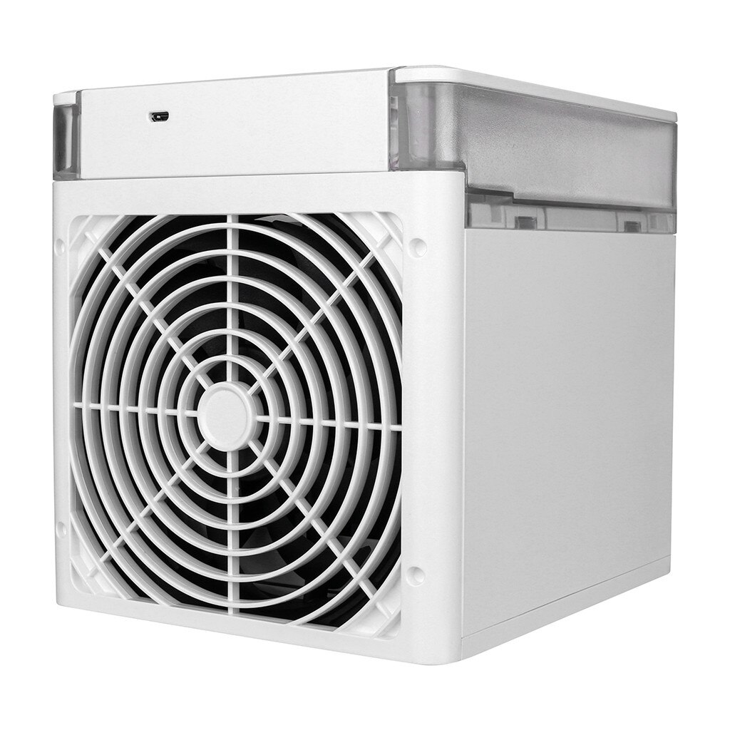 NEXFAN Portable Desk Fan Low Noise Multi-function Air Cooler LED Light USB Desk Fan 3 Speed USB Air Conditioner: White 