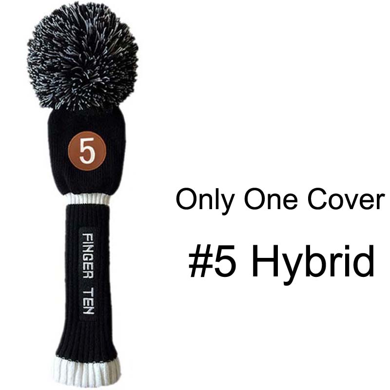 Pom Golf Club Covers Headcovers Set #1 #3 #5 Voor Driver Fairway Hybrid Putter Headcover 1 3 4 5 7 X: Black No.5 1Pcs
