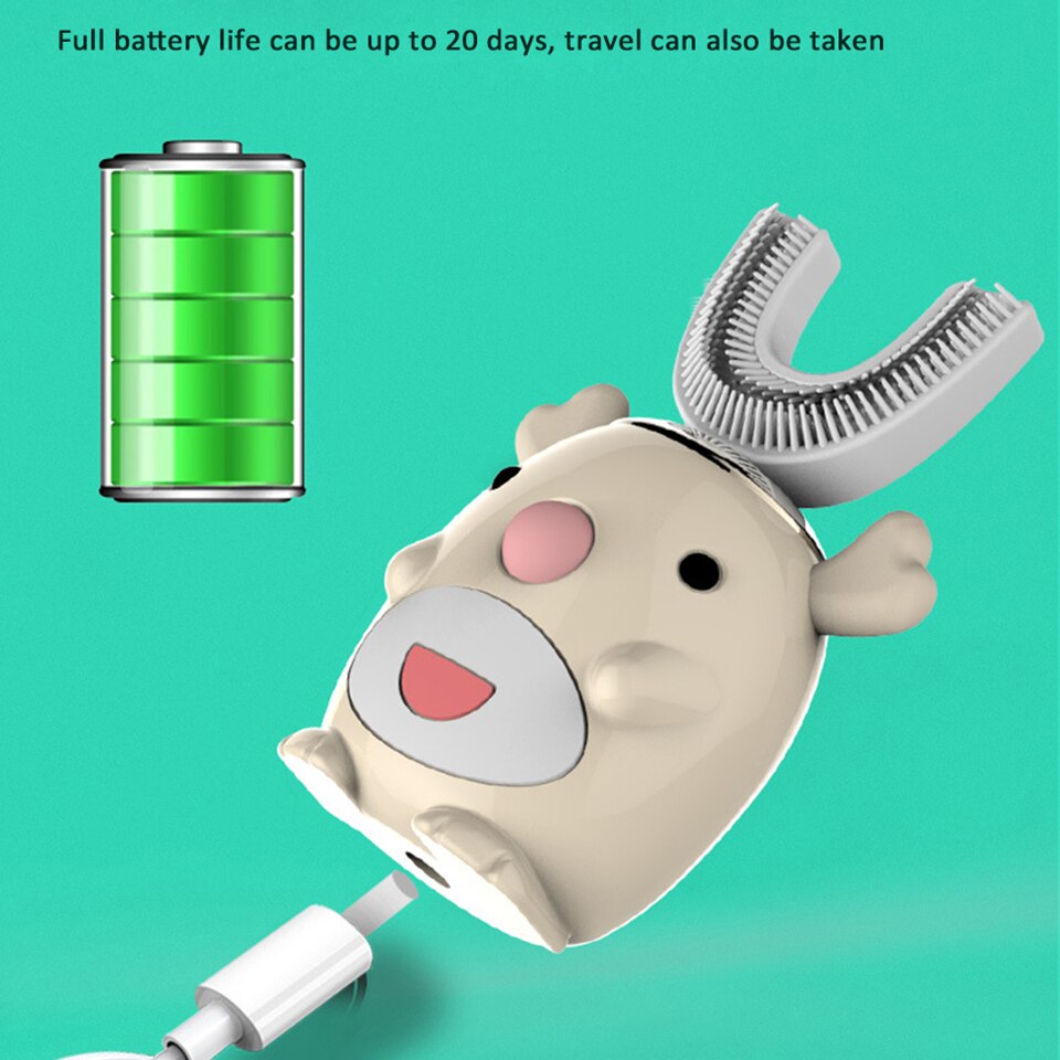 Seelaugh Kinderen Oplaadbare Elektrische Tandenborstel Relatiegeschenk Baby Benodigdheden U-Vormige Elektrische Tandenborstel