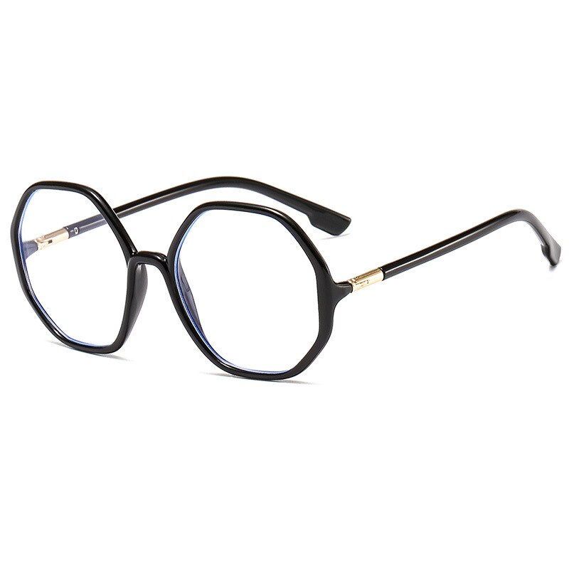 ¡Novedad de ! Gafas poligonales lisas, con luz azul montura de gafas, gafas de gran personalidad retro a la para hombres y mujeres