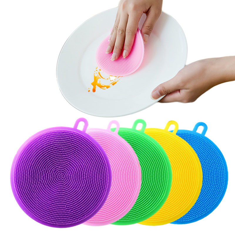 Siliconen Borstel Afwassen Spons Multi-functionele Fruit Groente Bestek Keukengerei Borstels Kitchen Tools