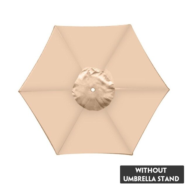 Protective Sunshade Umbrella Cover Hexagon Shape Awning Courtyard Patio Shield Parasol Umbrella Cover Umbrella Canopy Cover: khaki