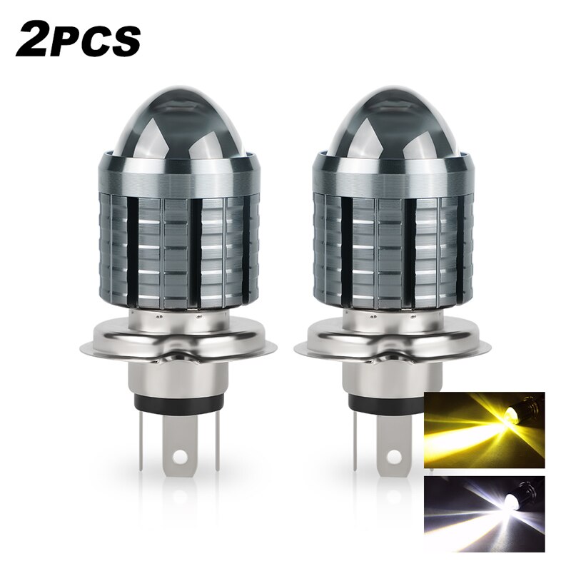 Faros LED H4 para motocicleta, faros LED H6 BA20D Hi Lo beam para Moto, lámparas LED para motocicleta 3000K 6000K, faro delantero para Moto: 2PCS H4