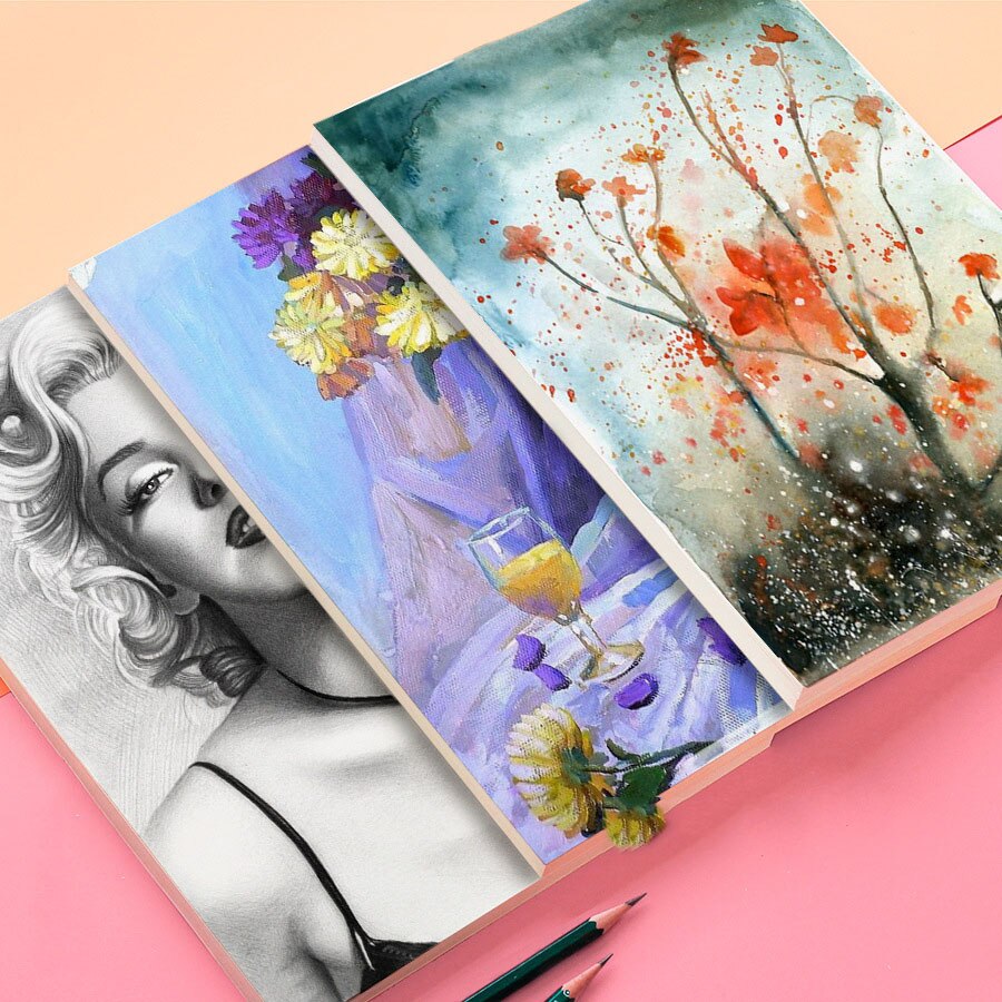 Painting Drawings Of Art Supplies Watercolor Sketch Book 4K Watercolor Gouache A4 Painting Drawings 16K White Paper Picture Book