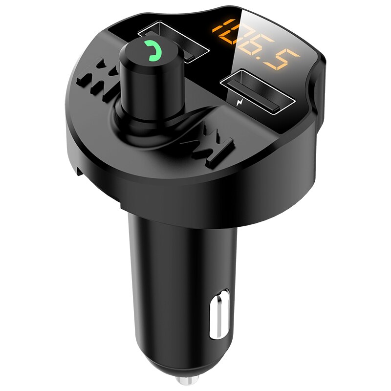 Tioodre universal bil fm-sender bluetooth 5.0 bil  mp3 spiller modulator adapter tf kort håndfri dobbel usb smartbrikke: Default Title