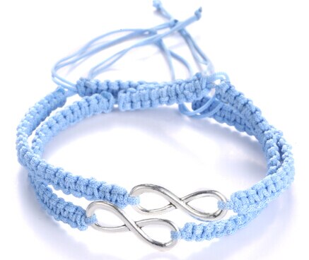 Mode Koppels Armband Liefhebbers Armband Voor Vriendin Vriendje Vrouwen Mannen Sieraden Handgemaakte Gevlochten Weven Touw Sieraden: Light blue