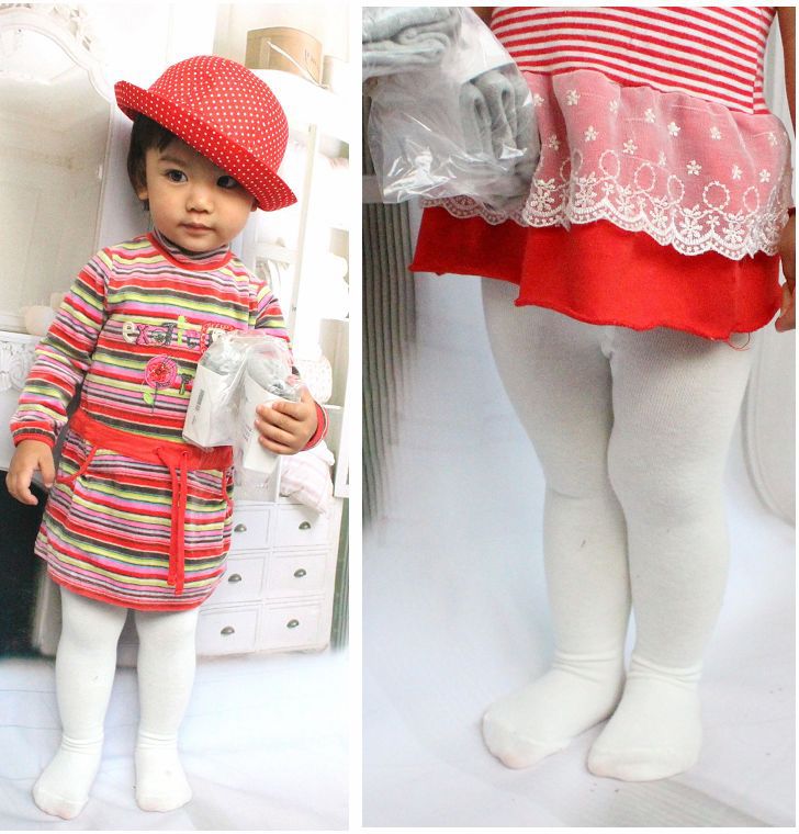 Born Baby Cotton Socks Spring Summer Infant Girl/Boy Tights: white / 12M