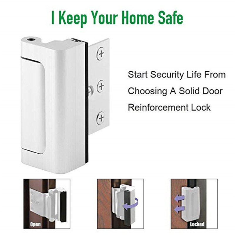 Aluminium Alloy U Door Reinforcement Lock 3" Security Door Lock Home Child Proof Door Stopper