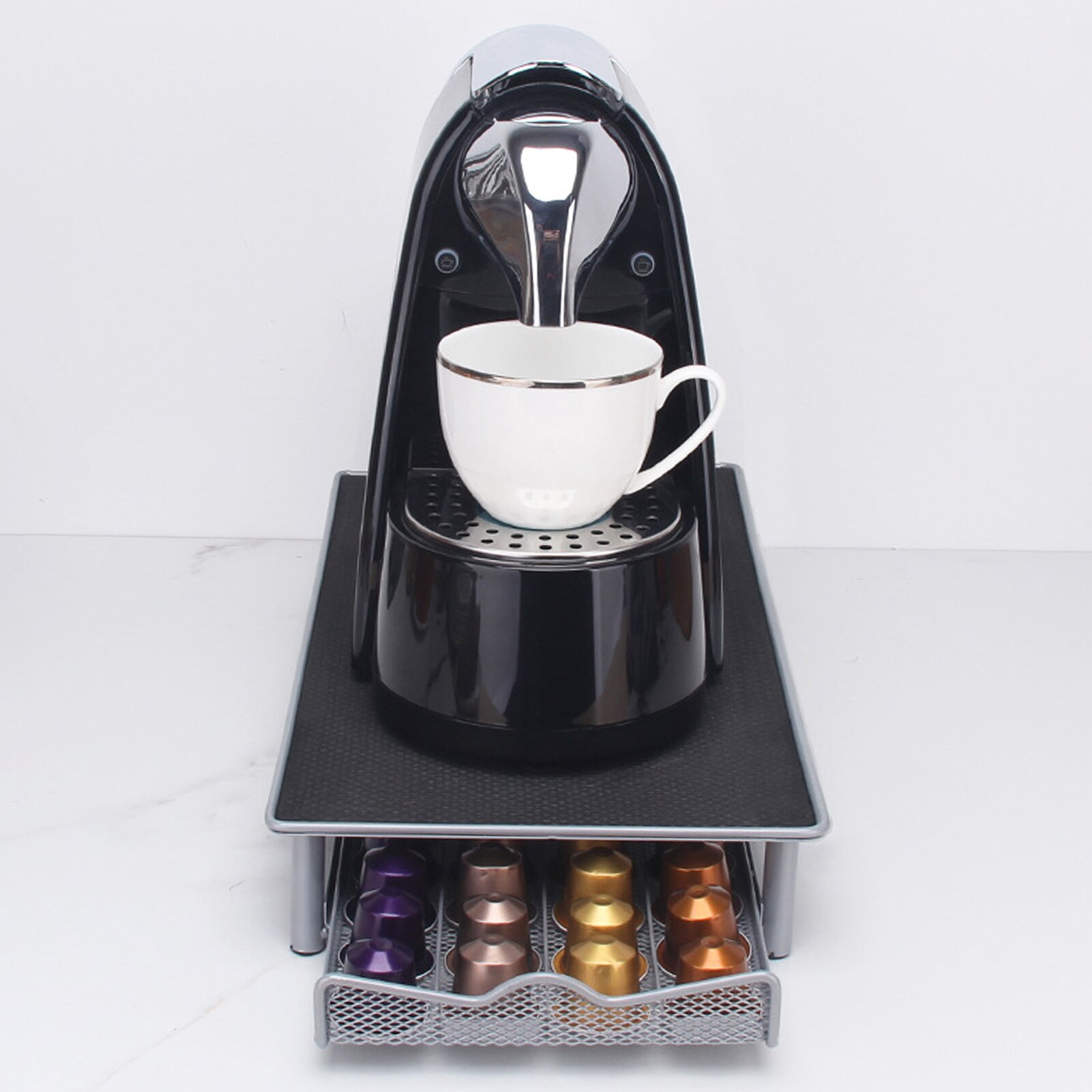Prático café cápsula organizador gaveta café cápsula suporte gavetas titular para café nespresso cápsulas prateleiras titular rack