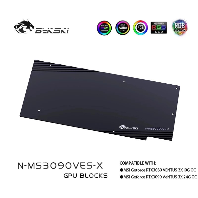 Bykski 3060 3070 3080 3090 GPU Wasser Kühlung Backplate, Vollständige Palette Von Grafikkarte Backplane, VGA Wasser Block Backplates: N-Frau3090VES-X Platte