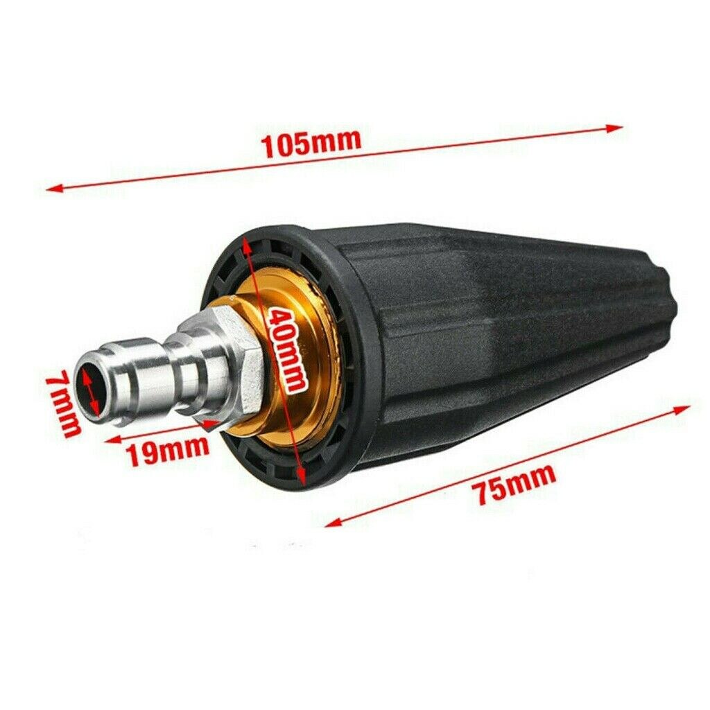 1PC Stainless Steel Copper Spray Nozzle 1/4&quot; High Pressure Washer Jet Wash Dirt Rotating Turbo Spray Tip UK 105*40mm