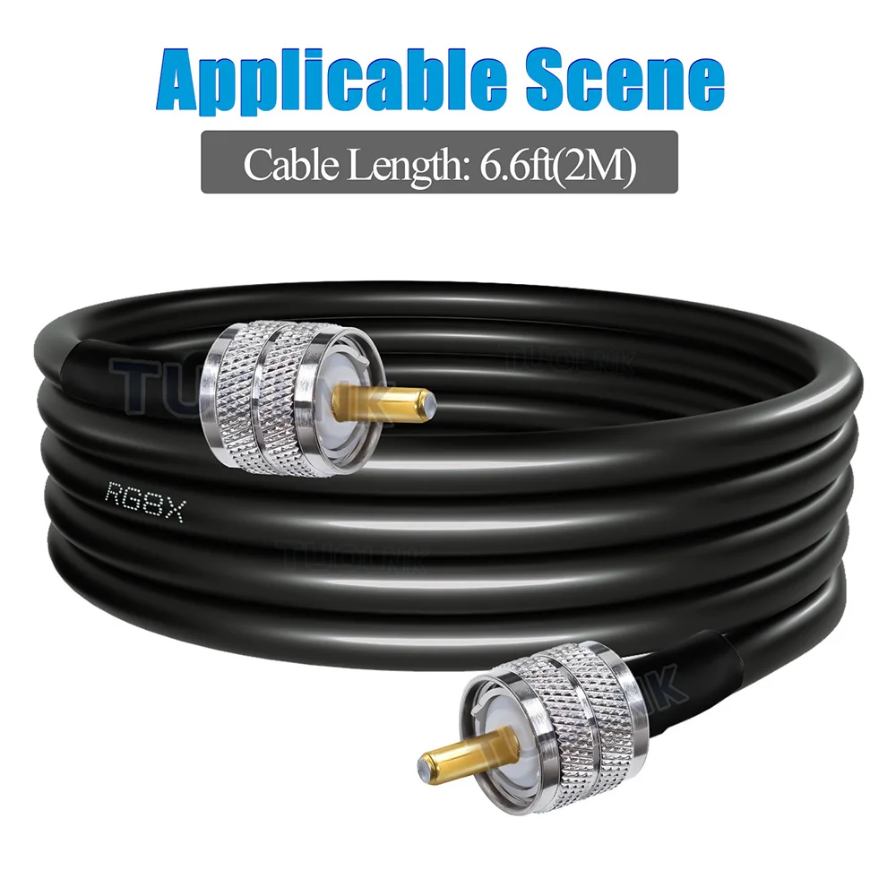 RG8X CB Antenna Coaxial Cable PL259 UHF SO239 Jumper Cable Low Loss 50 ohm UHF Male to UHF Male CB Antenna Extension Coax Cable