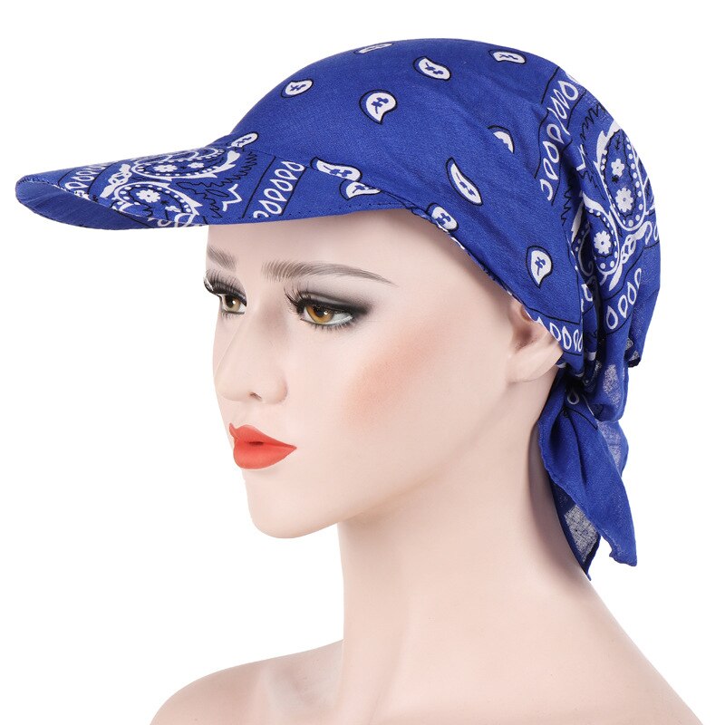 Women Head Scarf Visor Hat with Wide Brim Sunhat Summer Beach Sun Hats Female Casual Printed Cap Women Headscarf Baseball Cap: Color 11