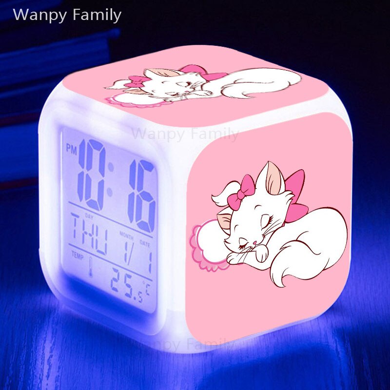 Sehr Ziemlich Marie katze Wecker LED Großen Bildschirm Display Zeit Datum Für Kinder Geburtstag Multifunktio digitale alarm uhren