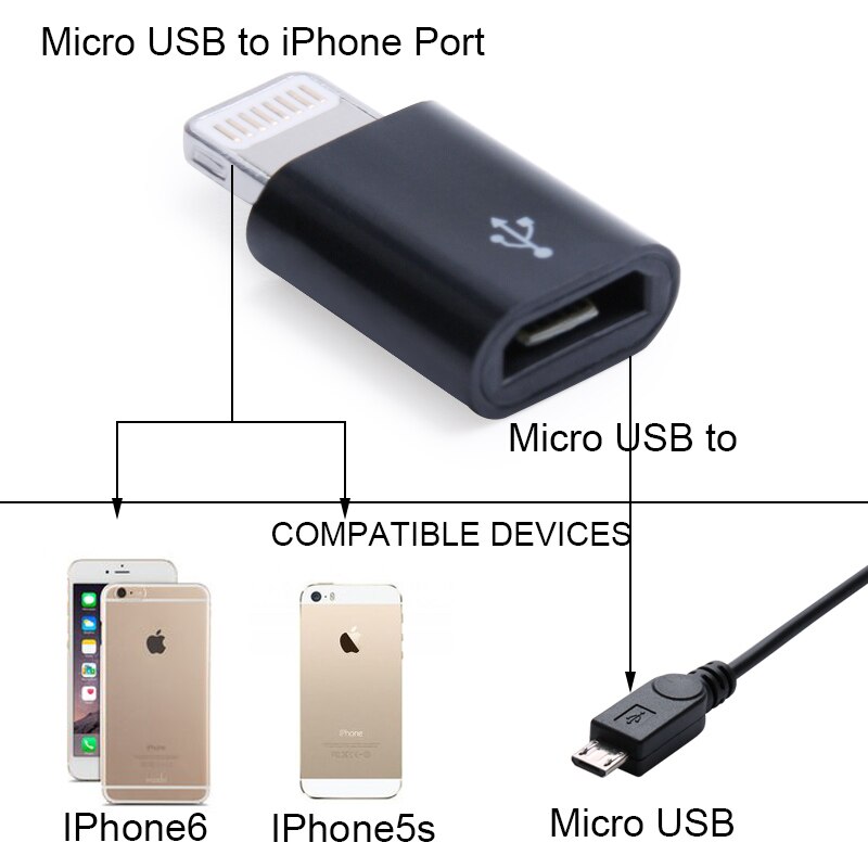 SR Micro USB Beleuchtung Adapter Weiblichen zu Männlichen Konverter Stecker Unterstützung IOS System Lade Sync Daten für Apple für iPhone