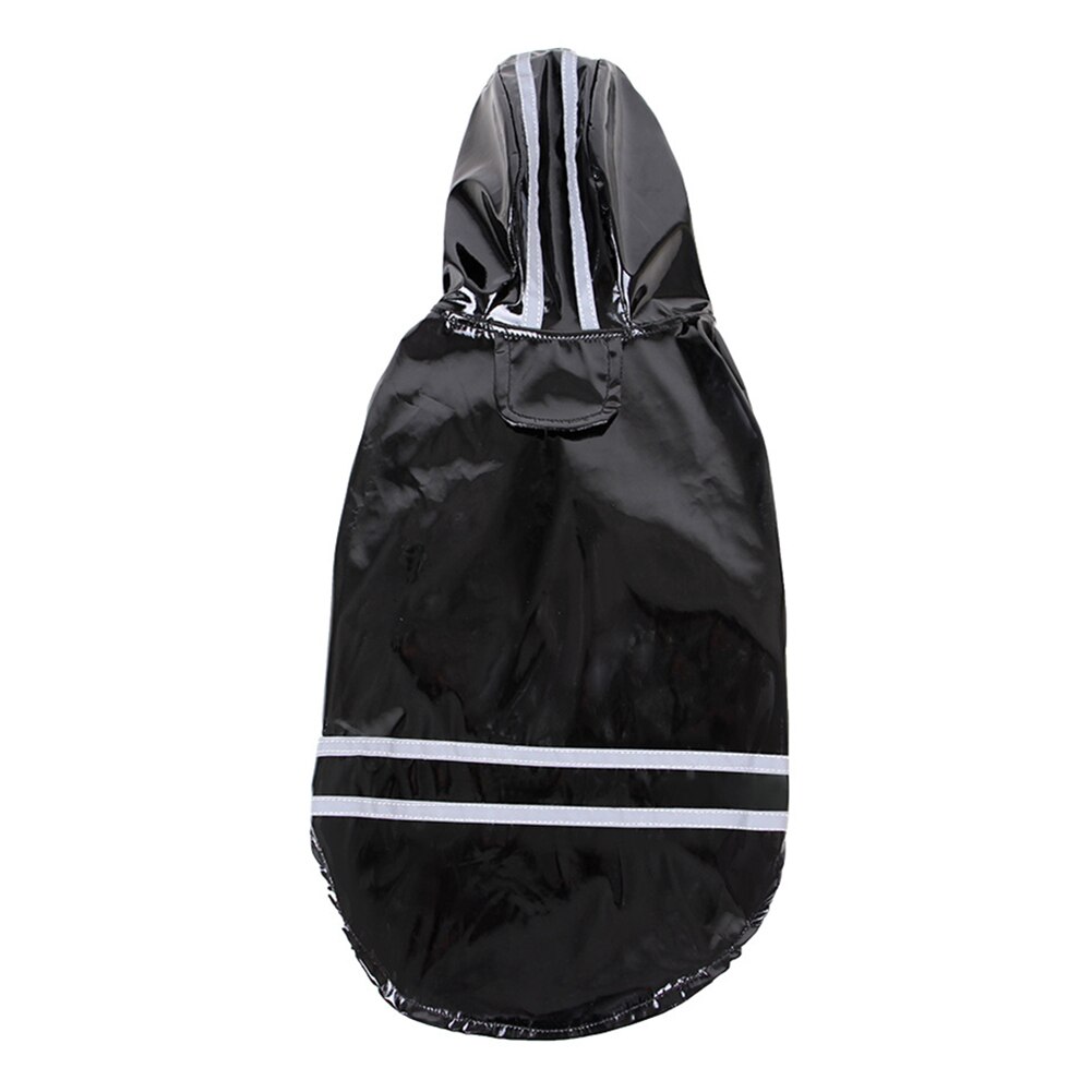 Pet Dog Puppy Hooded Raincoat Waterproof Jacket Outdoor Costume Apparel Jumpsuit: Black / S