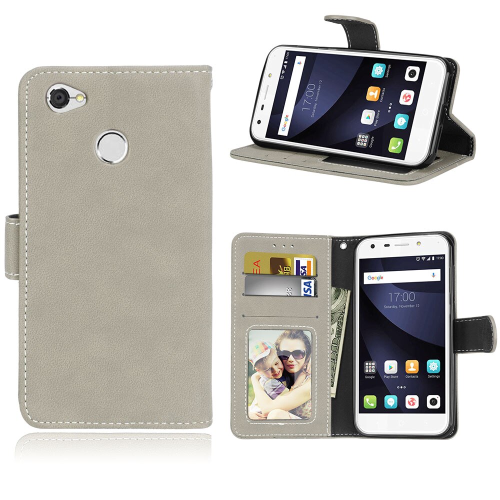 Flip Bag For ZTE Blade A6 Case Flip Leather Case For ZTE Blade a6 Wallet Style Stand Cover For ZTE Blade A6 Lite Cover: gray