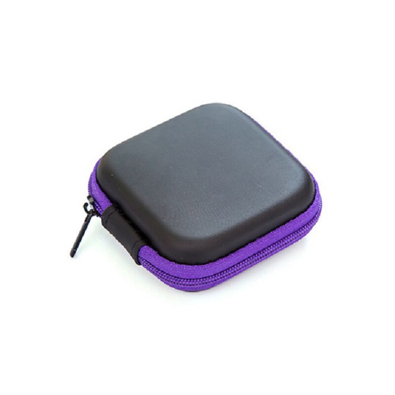 Mini Hard Headphone Case PU Leather Earphone Storage Bag Protective Case USB Cable Earbuds Pouch Box Earphone Accessories: 03