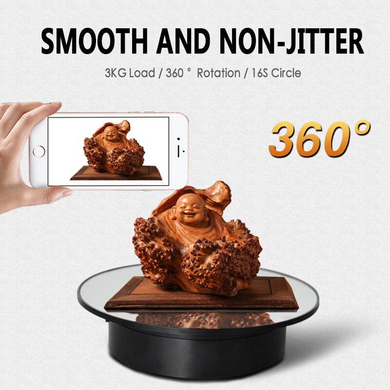 Electric battery rotating table photo photography props video turntable jewelry rotating frame large load-bearing display stand