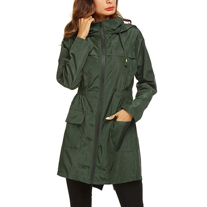 Trench manteau à capuche pour femmes femmes imperméable à l'eau léger imperméable dames coupe-vent en plein air mince alpinisme Sport Outwear automne