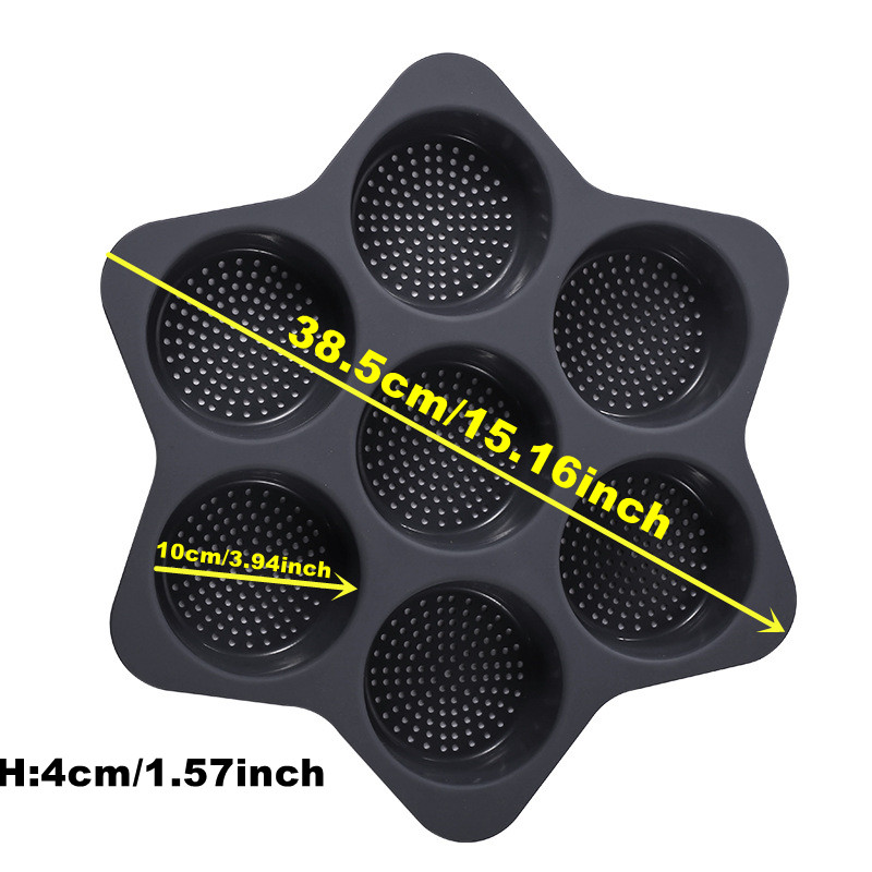 Hamburger Bun Mold Non-Stick Food Grade Silicone Bread Loaf Pan Baguette Pan French Bread Baking Forms Burger Buns Sandwich Tray: Beige